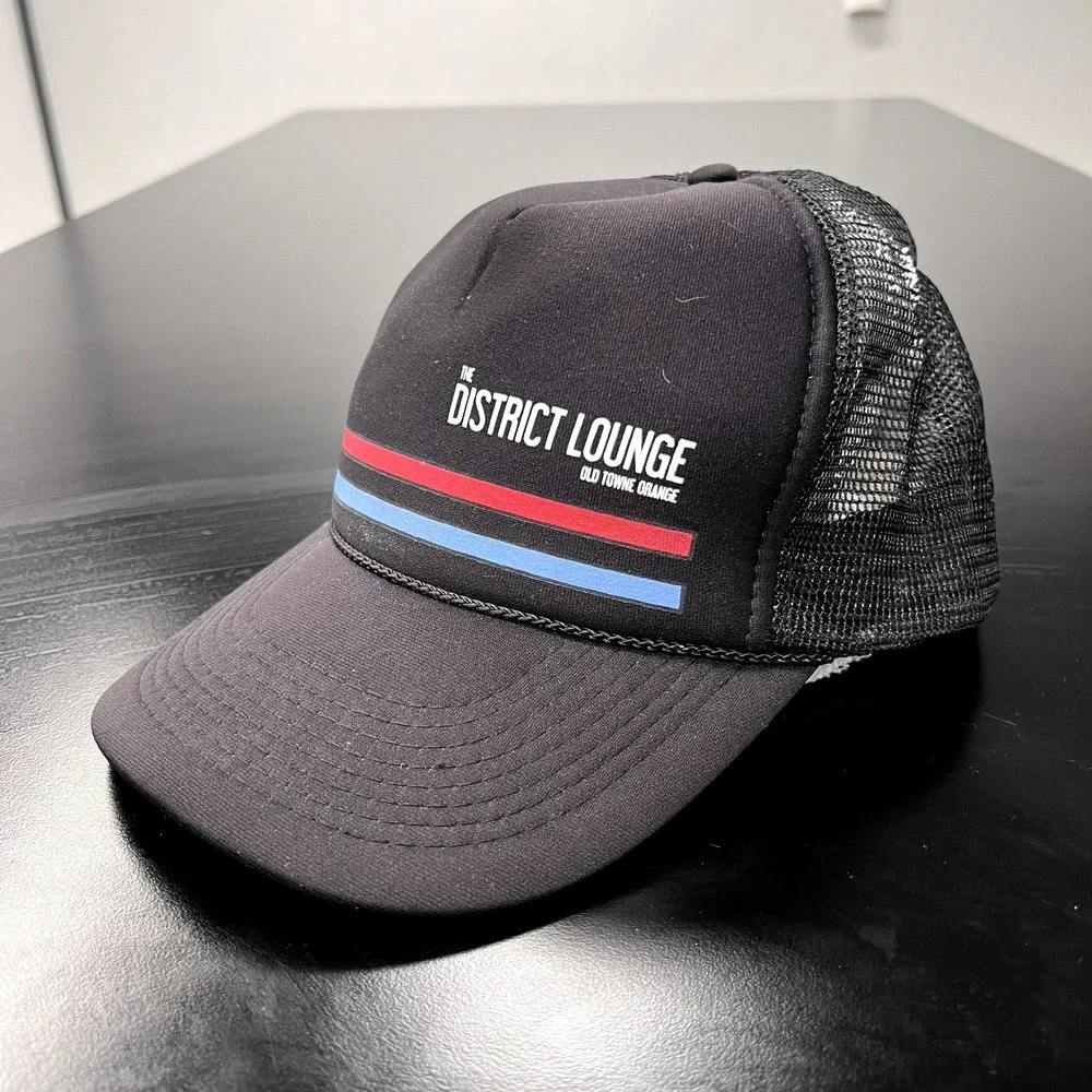 The District Lounge Hat Cap Snap Back Newport Beach California Trucker OTTO Mesh